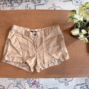 Linen Beige Natural Tan Shorts